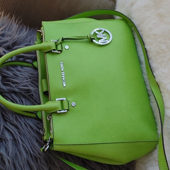 MICHAEL Michael Kors Handbags - Michael Kors Sutton Lime green Saffiano satchel